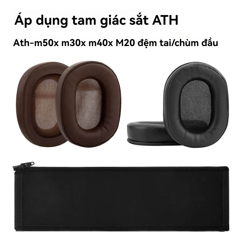 Thích hợp cho Tai nghe Audio-Technica M50X Miếng đệm tai xốp M50 M40 M20 M30 Tai nghe Xốp Earmuffs H