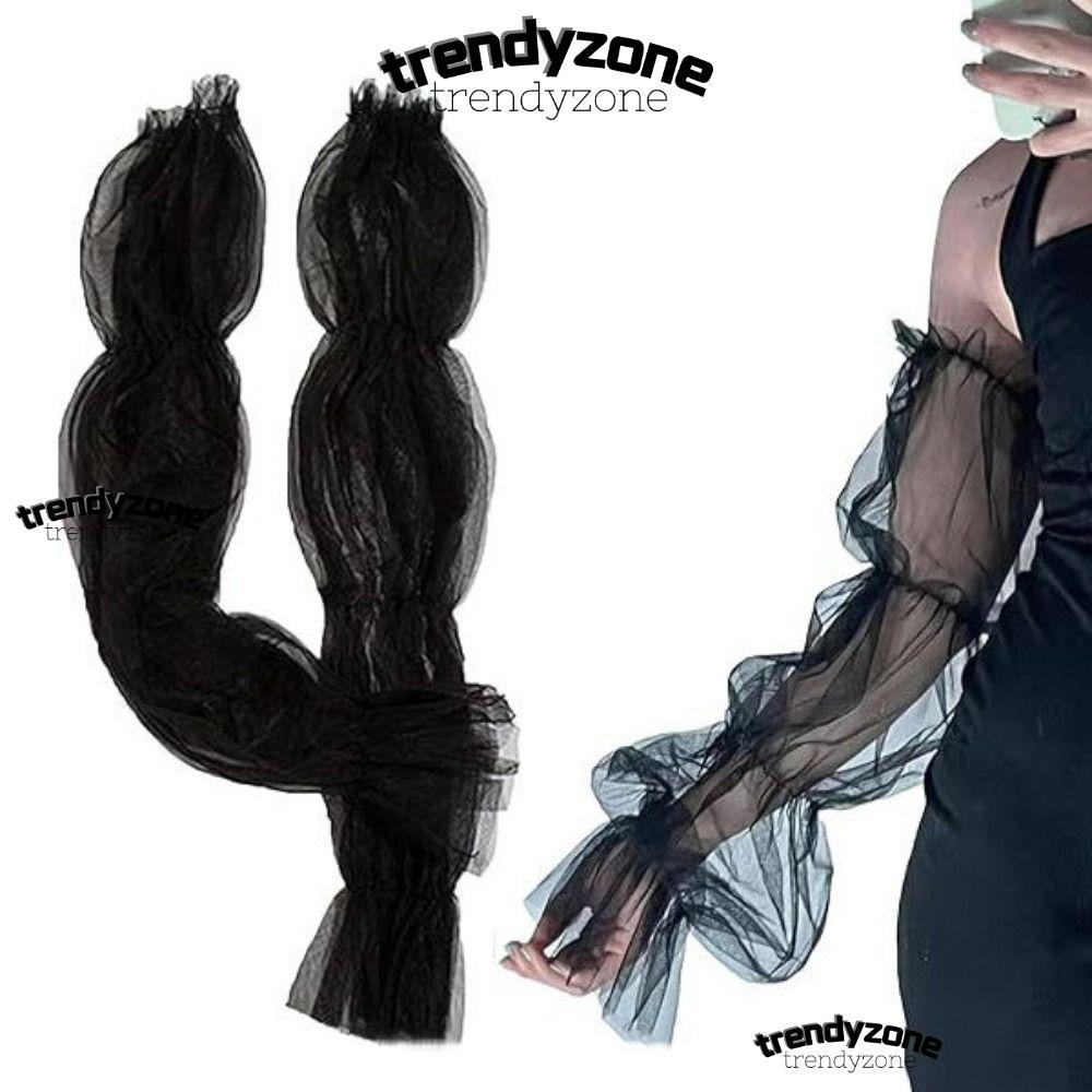 TrendyZone A0 - Găng Tay Lưới Ren Bóng Bong cho Áo Cưới và Dạ Hội, Phù Hợp Chống Nắng