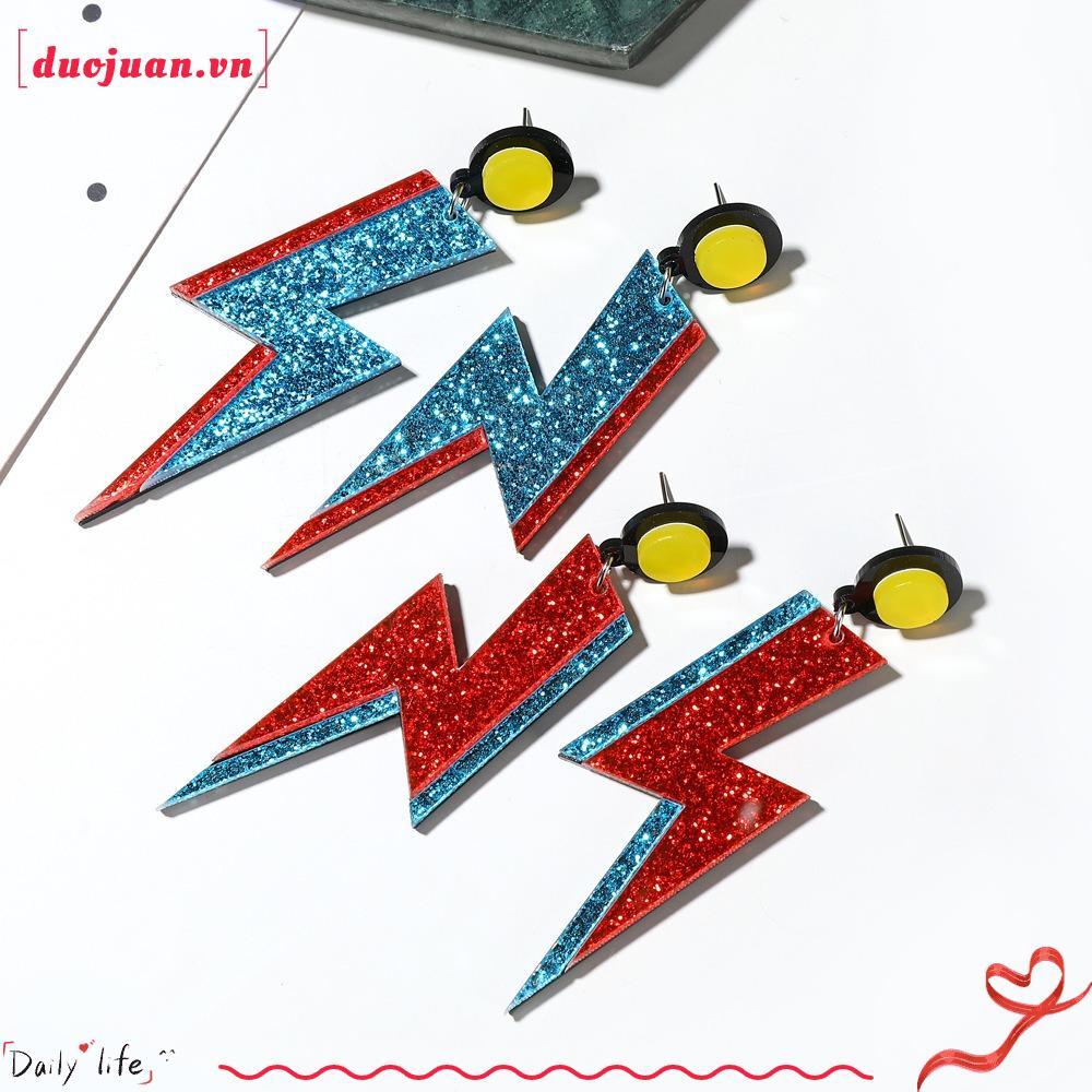 DUOJUAN Bông tai mặt dây chuyền Lightning, Mặt dây chuyền Phụ kiện bông tai Acrylic Punk, Bông tai x