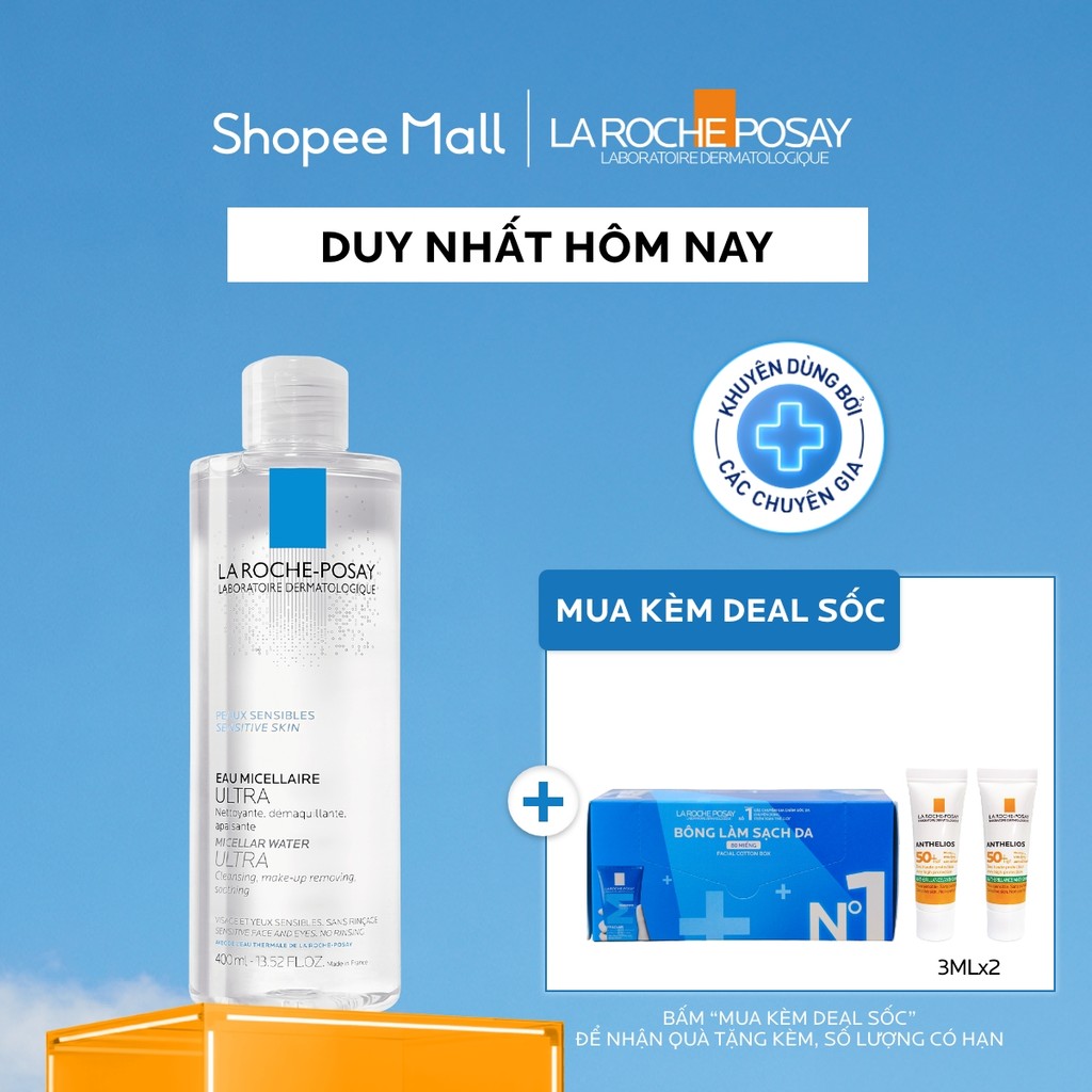 Nước tẩy trang làm sạch sâu cho da nhạy cảm La Roche-Posay Micellar Water Sensitive Skin 400ml