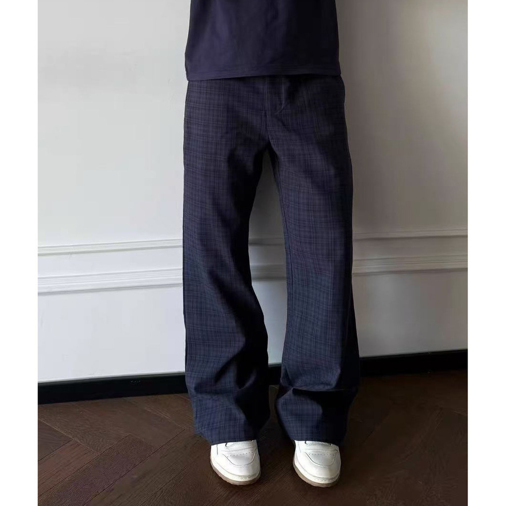 cleanfit American Old Money Style Versatile Plaid Casual Trousers