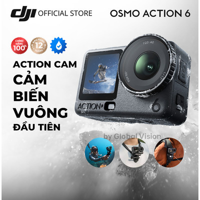 Camera hành động DJI Osmo Action 6 máy quay hành trình | Video 8K, cảm biến vuông 1/1.1, bộ nhớ trong 50GB (DJI OA 6)