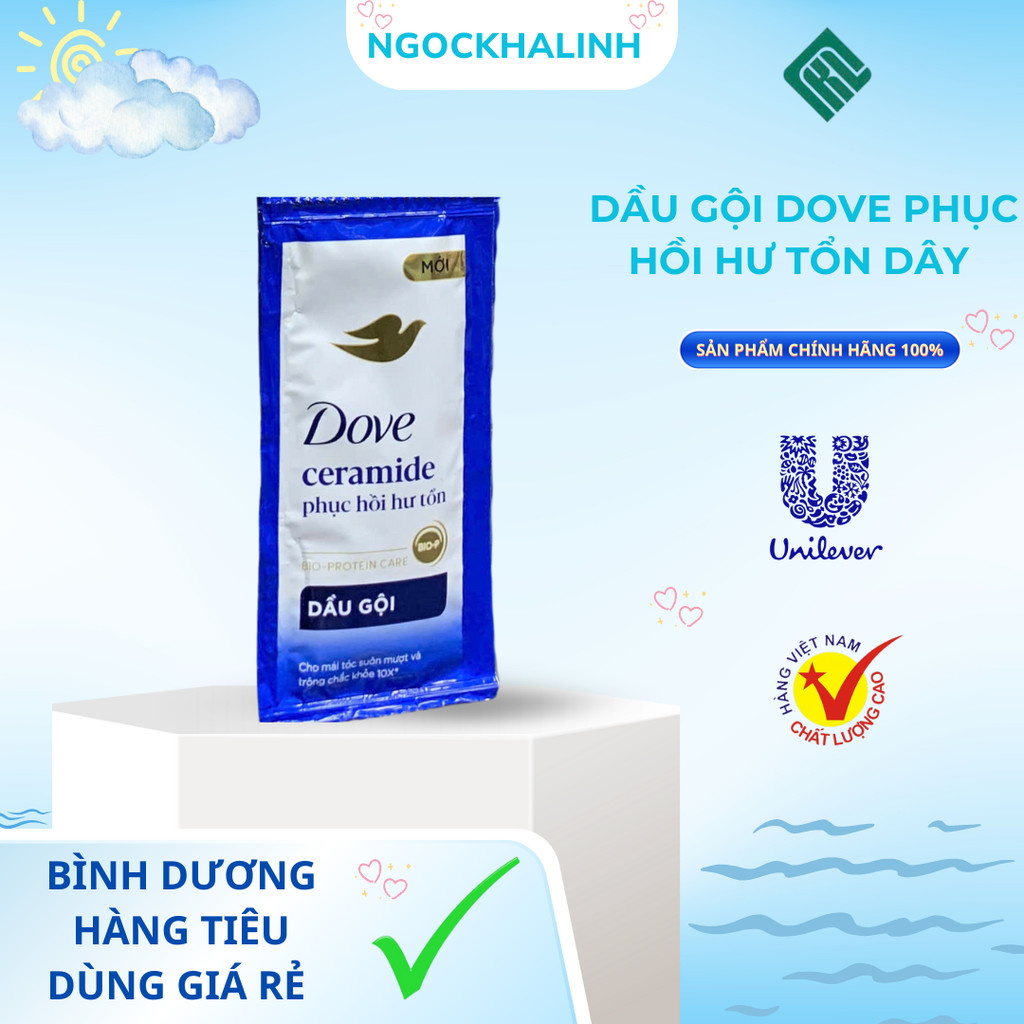 Dầu gội Dove phục hồi hư tổn gói 6g (1dây 10gói)