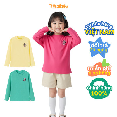   Áo thun dài tay cổ 3 phân bé trai/bé gái Rabity 90827