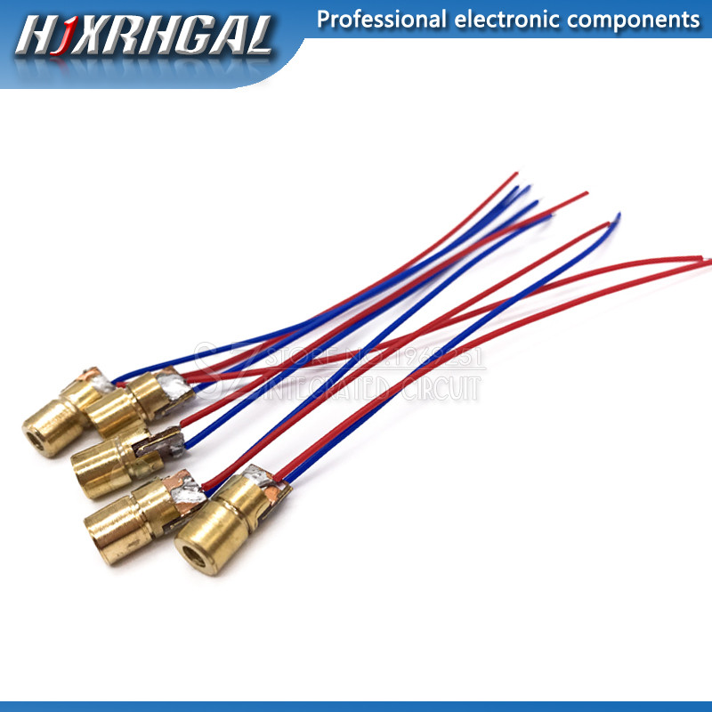 100 Chiếc 5V 650nm 5mW Laser Chấm Đỏ Mô Đun Đỏ Laser Cảnh Đỏ Laser diode Laser Con trỏ Laser Mới hjx