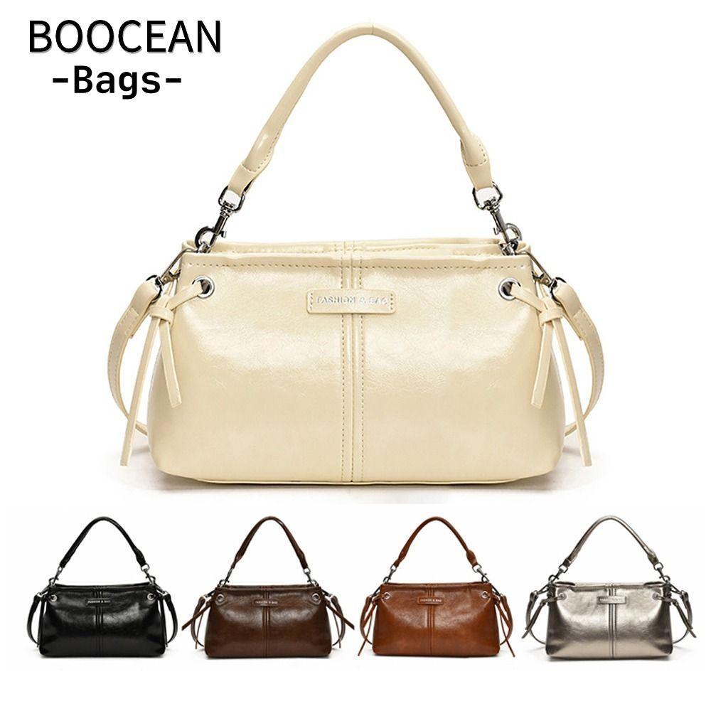 Túi xách BOOCEAN, Túi xách da dung tích lớn, Túi đeo vai có dây đeo di động thời trang có thể tháo r