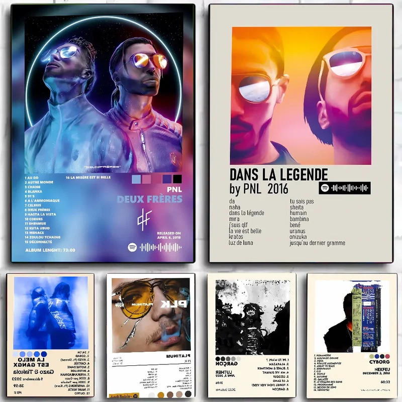 1 Nhạc Rap Pháp Nhạc Pop Album Thẩm Mỹ 2pac Pnl Plk ERRRHip Hop Poster Nghệ Thuật Giấy Chống Thấm Nư