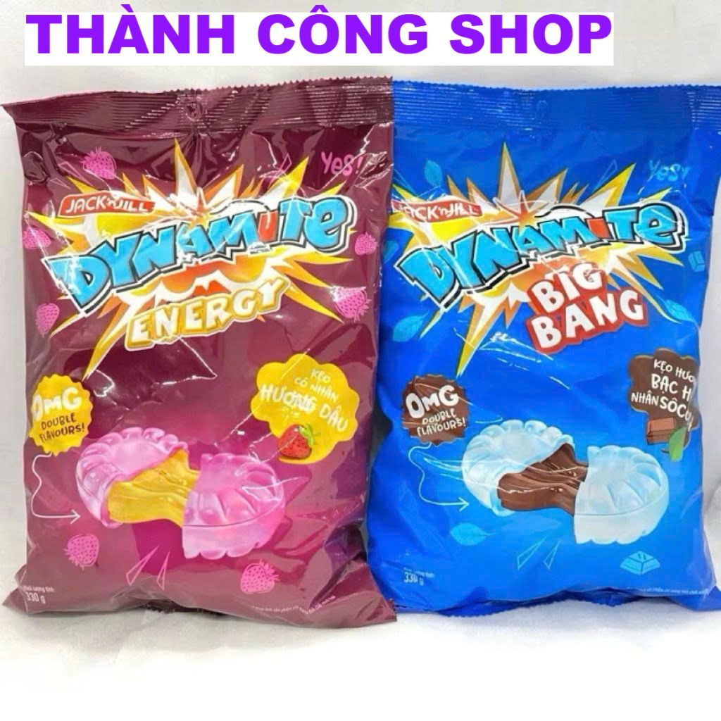 (SALE LỚN)  Kẹo Dynamite BigBang Hương Bạc Hà Nhân Socola và và Dynamite Energy hương Dâu 330g