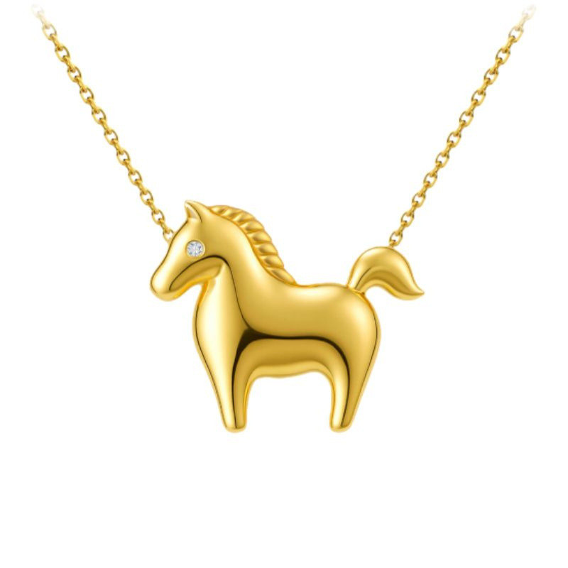 Cung Hoàng Đạo Ngựa Vòng Cổ Nữ Mỹ Ánh Sáng Sang Trọng Đơn Giản Niche Thiết Kế Cảm Thấy 2026 Năm Ngựa