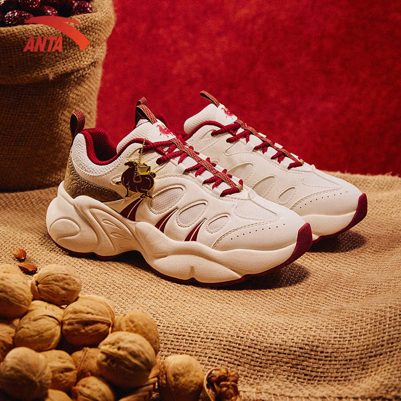 [+5cm] Anta Nữ Giày sneakers thời trang thể thao Casual Shoes Women's New Year đế cao 5cm 1226A8888