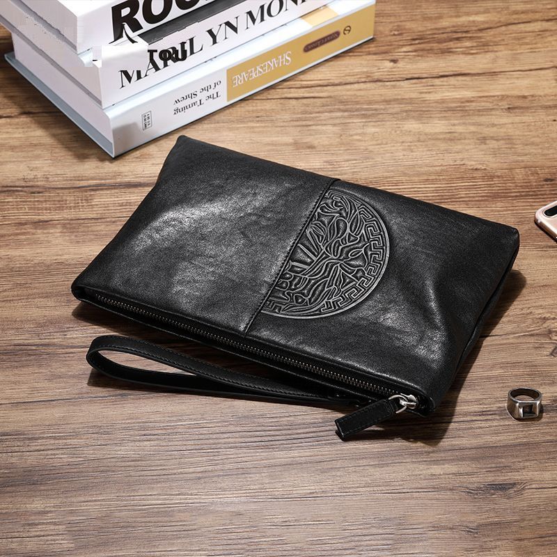 Túi xách da bò Phong cách mới Túi ly hợp nam da thật Túi ly hợp dành cho doanh nhân Túi xách nam phong bì Túi đeo nách nam20260110