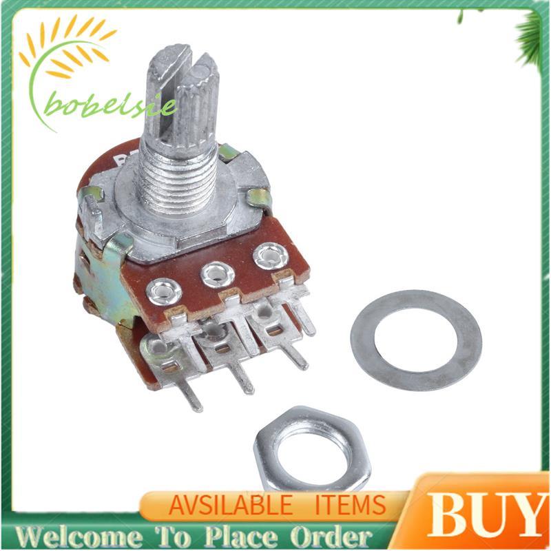 1 chiếc bạc kim loại B50K 50K ohm 6 chân viền kép Chiết áp 3.8 * 2.8 * 1.7cm