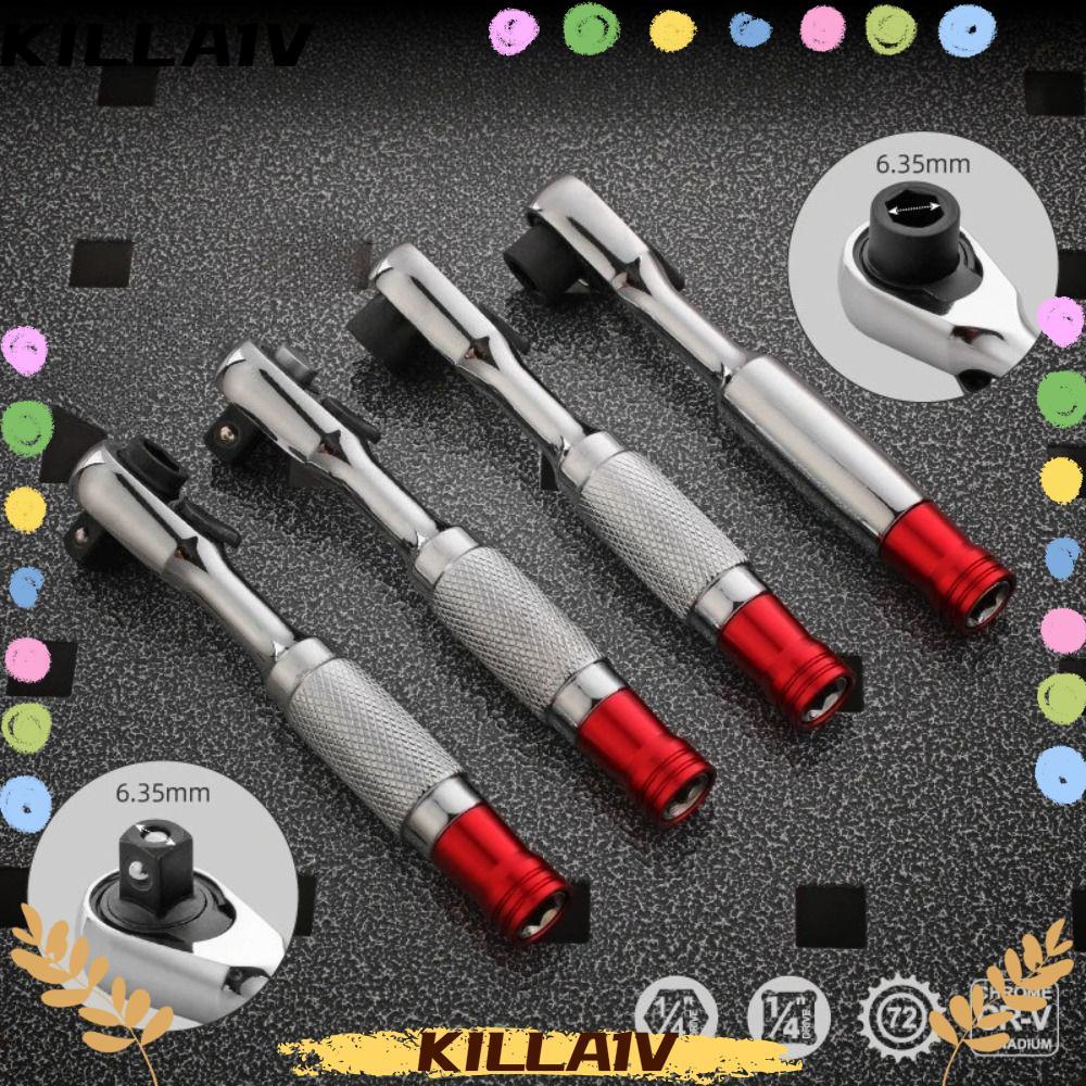 Cờ lê hai đầu KILLA1V, Cờ lê bánh cóc hai đầu nhanh, Bộ cờ lê ổ cắm thép Chrome Mini 1 / 4 Inch chuy