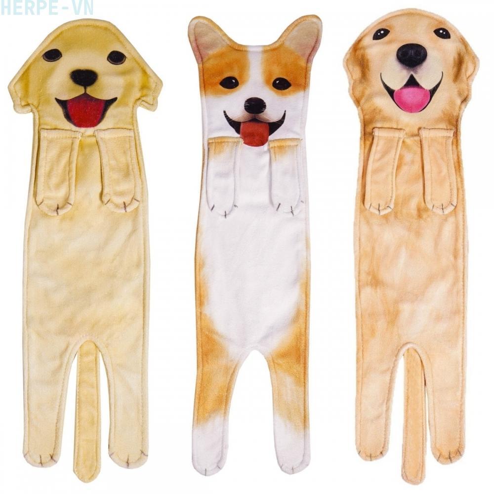 [HERPEVN]Cute Dog Towels Absorbent Towels Charming Bathroom Decor Kitchen Towels[Ready stock]