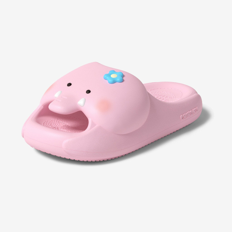 AYUER Chikoku Dép voi màu hồng hoạt hình chính thức. Dép chống trượt đế dày Unisex