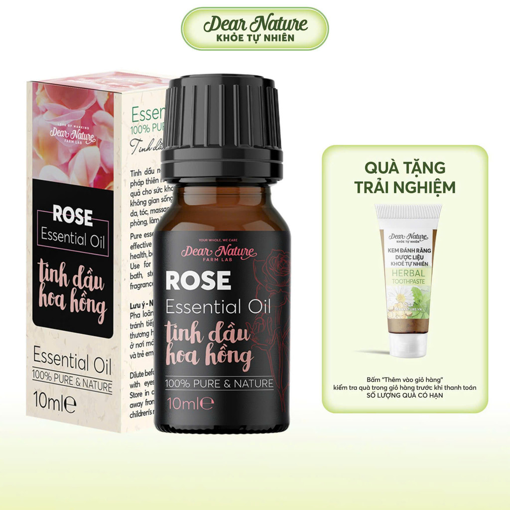 Tinh Dầu Hoa Hồng Nguyên Chất 10ml Dear Nature Dear Nature  Khỏe Tự Nhiên Thư Giãn Dưỡng Da Tươi Trẻ