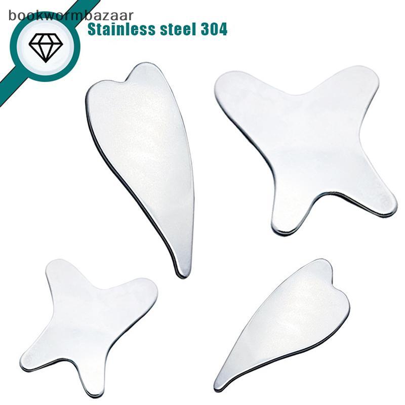 [bookwormbazaar] Máy mát xa bảng Guasha thủ công bằng thép không gỉ 304 cho cơ thể mặt SPA Guasha Cạ