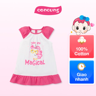 Đầm bé gái Animo Easy LU0525032 (3Y,Trắng-tím,TT02)