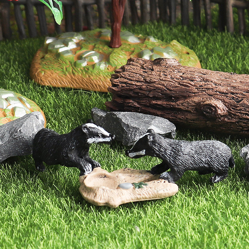 Trẻ Em Nhận Thức Mô Phỏng Động Vật Có Thú Hoang Dã Mô Hình Đồ Chơi Chó Badger Trẻ Weasel Badger Núi 