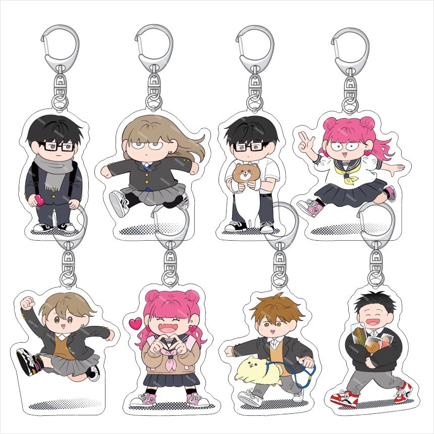 Cực Ngược: Bạn Và Tôi Akira Kage Phù Hợp Với Cặp Nhân Vật Tương Phản Acrylic Móc Khóa Dễ Thương Mang