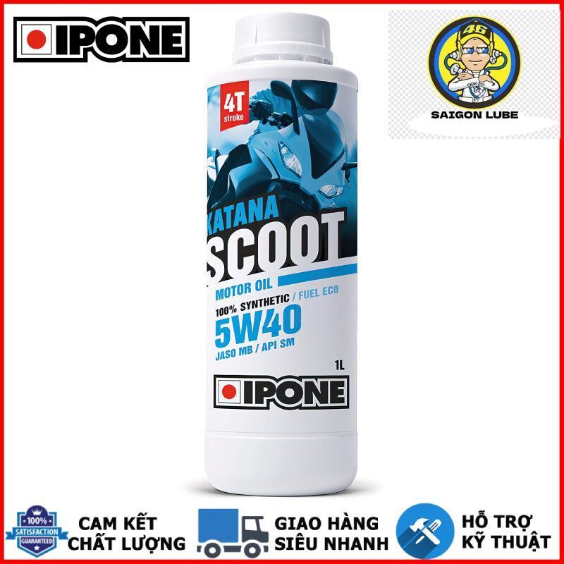 Nhớt xe ga IPONE Kantana Scoot 5W40 1L tổng hợp cao cấp - Nhập khẩu Pháp