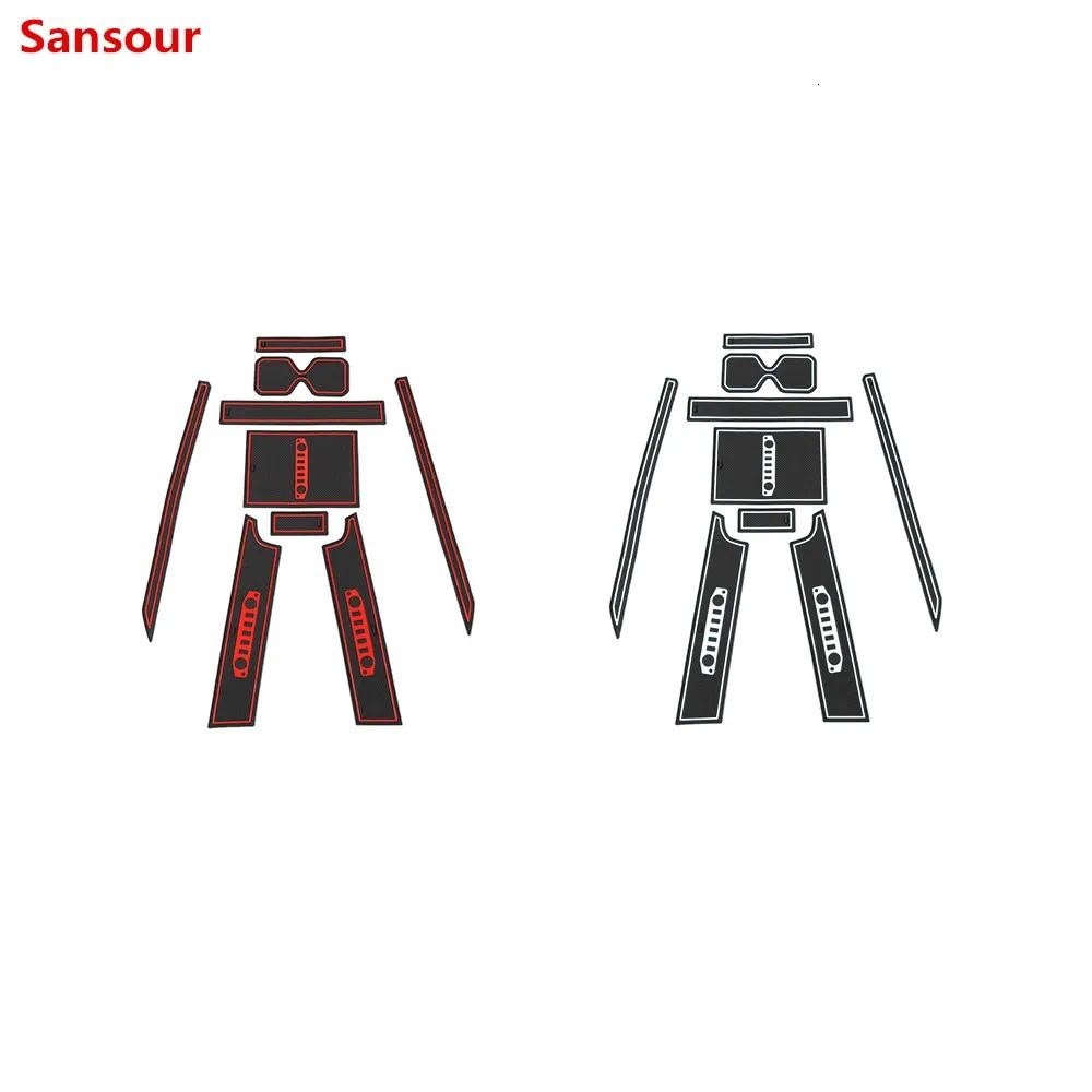 Thảm rãnh cửa Sansour cho Suzuki JIMNY 2019 + Khe cắm cổng ô tô Thảm giữ cốc Pad Phụ kiện cho Suzuki