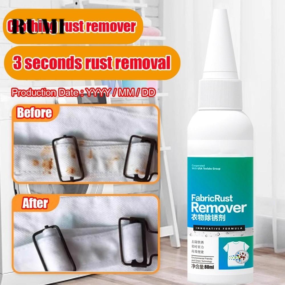 RUMI‌ Vải Tẩy Rỉ Sét, 80ml Loại Bỏ Bụi Bẩn Quần Áo Tẩy Rỉ Sét, Nước Rỉ Cho Đồng Rỉ Trà Rỉ Rỉ Sét Tẩy