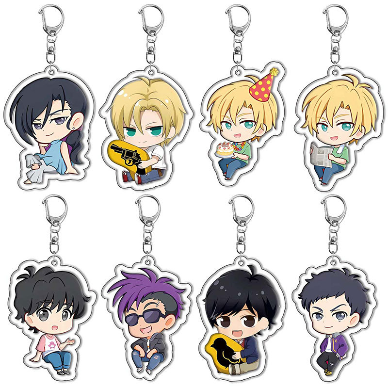 Anime BANANA FISH Keychain Acrylic Cosplay Cartoon Figures Ash Lynx Keyrings for Bag Car Key Chains 