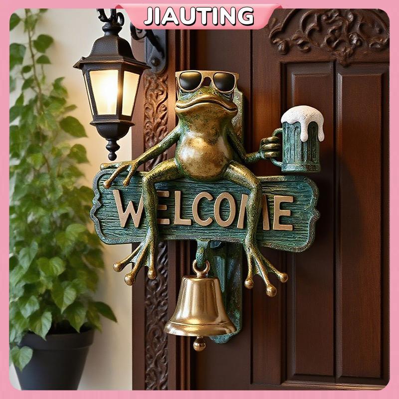 Jiating Chill Frog Wee Chuông cửa, Chill Frog Wee Sign Vẽ tay Ếch uống bia có kính râm Jiating