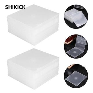 Shikick 20 Cái Hộp PP Vuông, Đĩa Đơn Phong Cách Mỏng CD, Vỏ PP Di Động Có Thể Lắp Đặt Hộp Bảo Quản DVD Trong Suốt CD