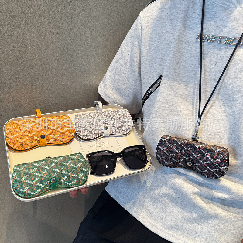 Fashion Printed Glasses Bag Portable Neck Hanging Sunglasses Glasses Case Myopia Glasses Storage Bag