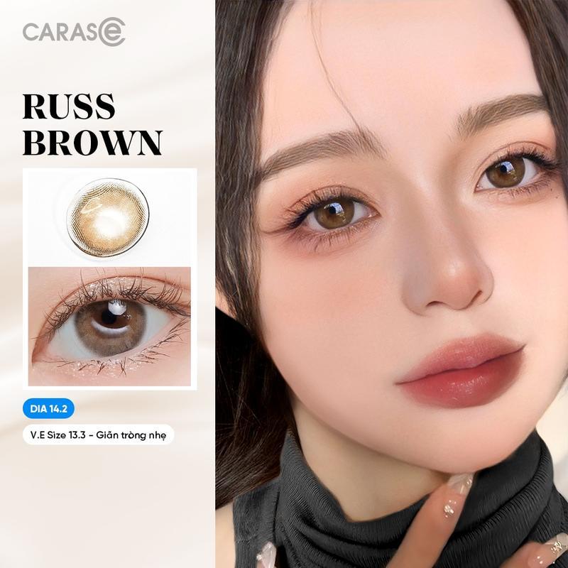 Lens Cận  CARASE 1 chiếc 1 Ngày Russ Brown Màu Nâu Nhạt - 1 bên mắt