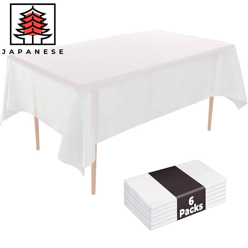 【Direct from JP】Disposable Plastic Waterproof Tablecloth 12 Pack White High Durability Easy Cleanup 