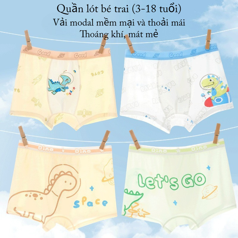 Quần Lót Bé Trai Mùa Hè Modal Thiếu Niên Giữa Lớn Bé Trai Bé Trai Bé Boxer Quần Short Boxer