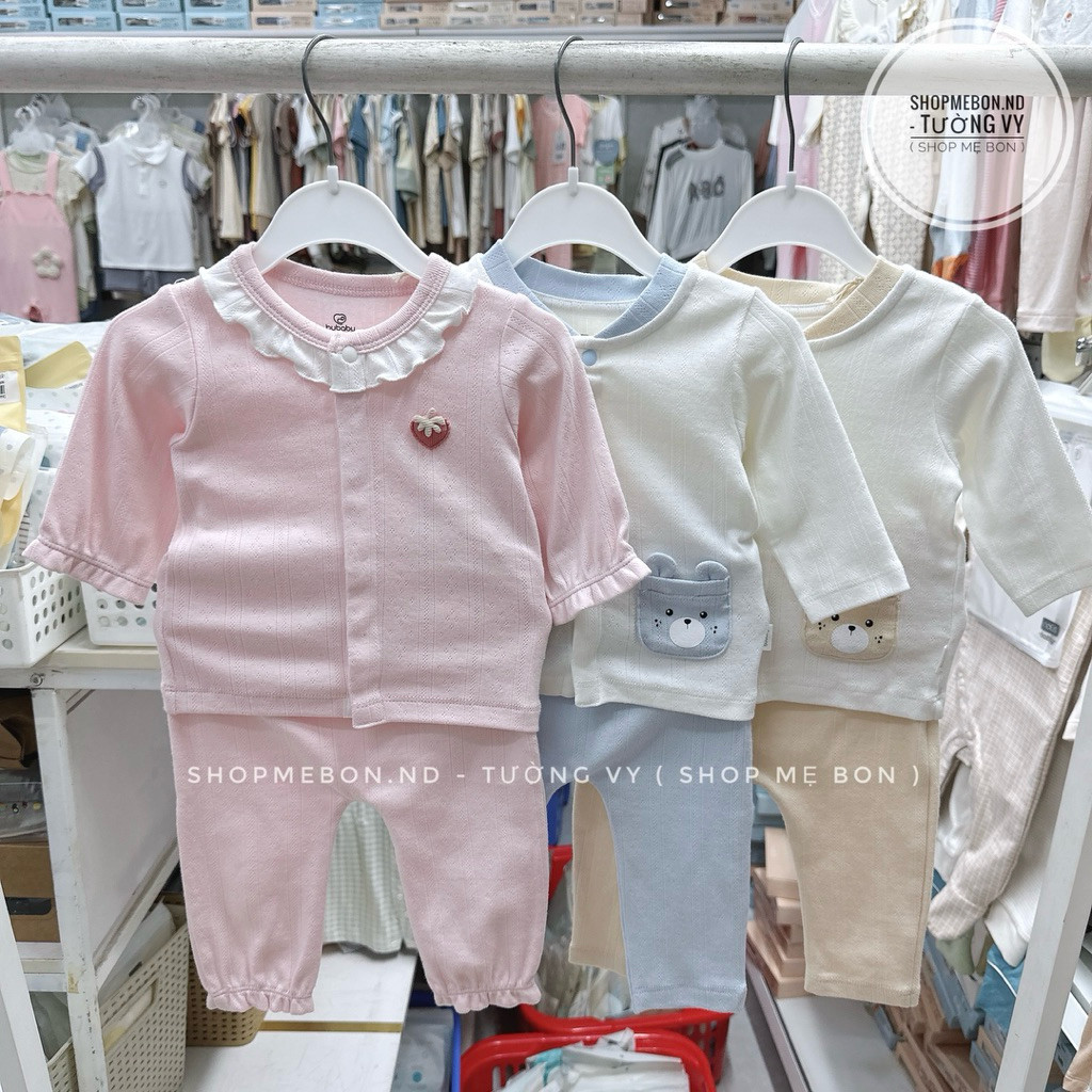 [ Bu Baby ] Bộ Bu sơ sinh cài giữa siro mềm mại cho bé trai bé gái