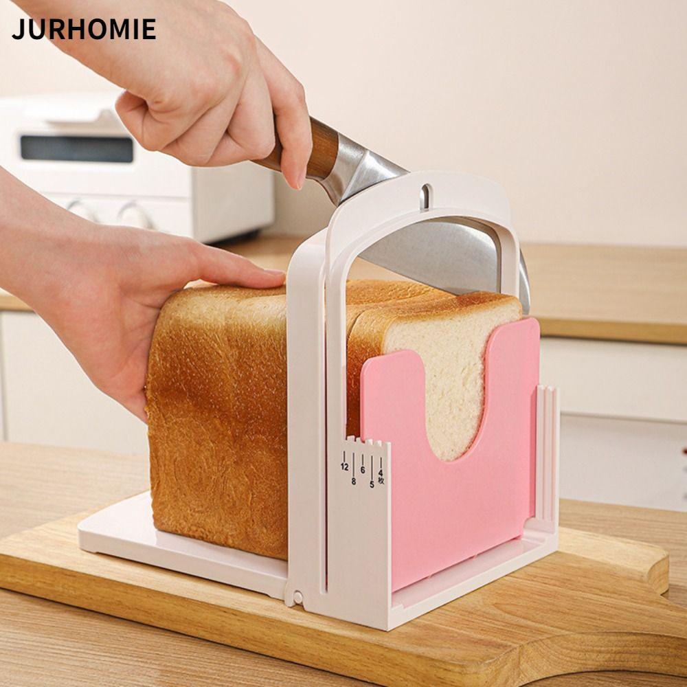 Máy cắt lát bánh mì nướng JURHOMIE, Giá đỡ máy cắt lát bánh mì nướng có thể gập lại, Dụng cụ làm bánh DIY Dụng cụ hướng dẫn cắt bánh mì