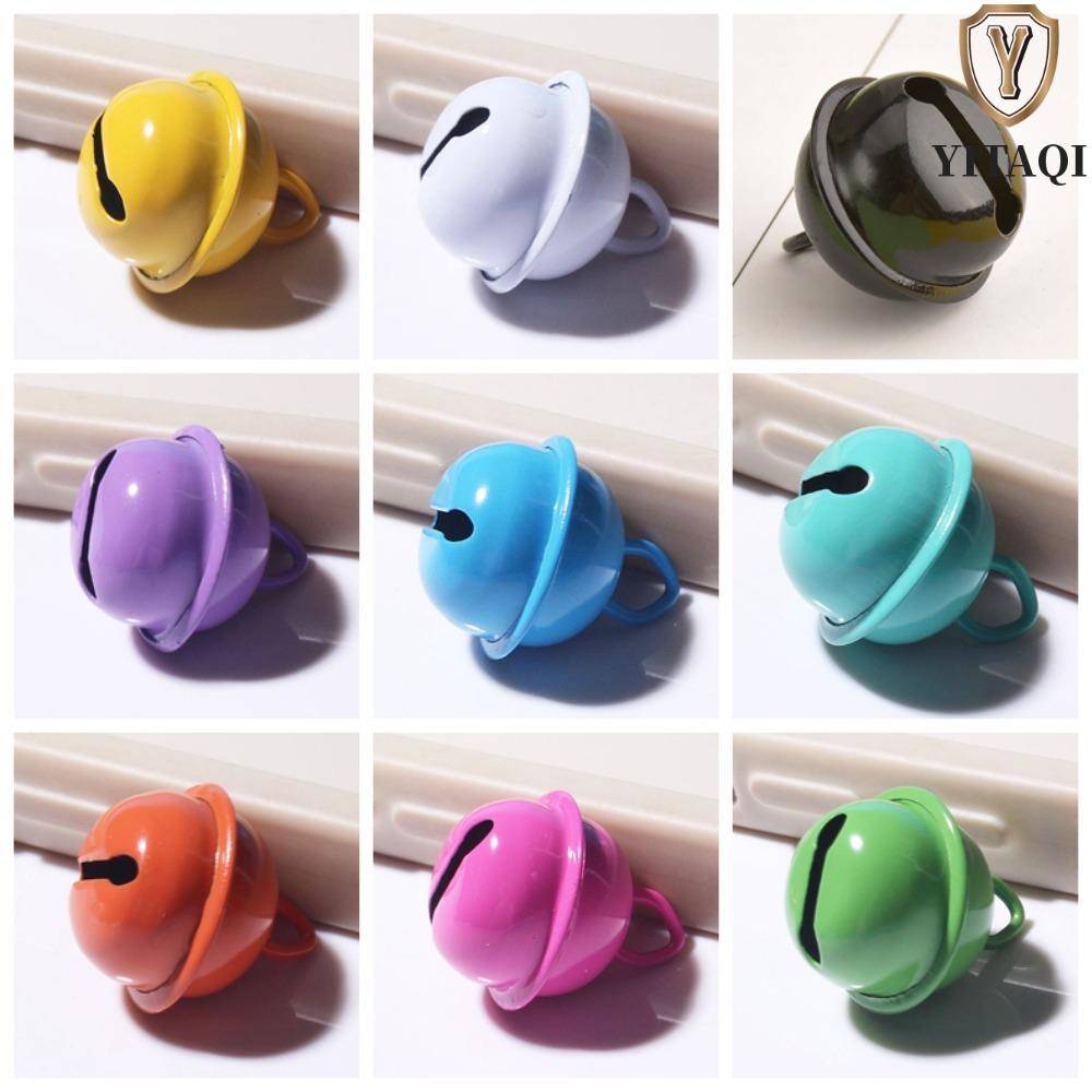 YITAQI 5 Chiếc Jingle Bells Hạt Kim Loại, Chuông 18 Mm Đầy Màu Sắc Chuông Móc Khóa Mặt Dây Chuyền, K