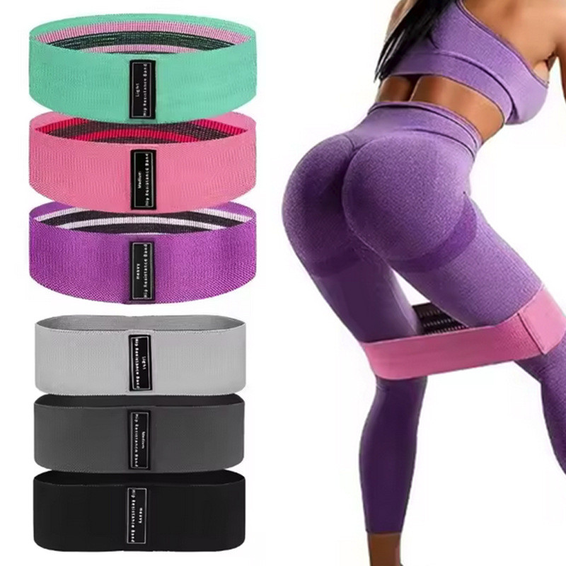 Dây căng Yoga Polyester Cotton Hip Ring Squat Hip Lift Resistance Band Dệt Fitness Elastic Ring