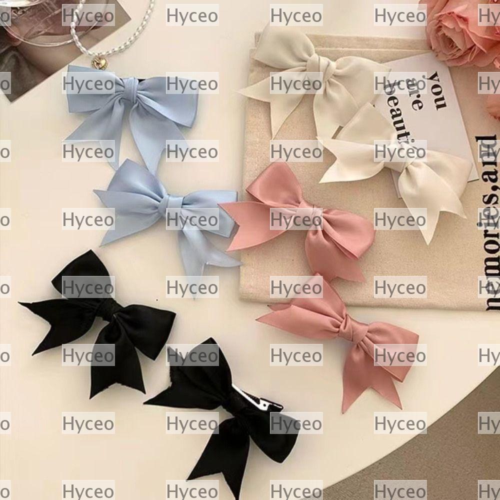 HYCEO Nơ Kẹp Tóc, Nơ Nhiều Màu Sắc Kẹp Tóc, 2024 Satin Ruy Băng Nơ Kẹp Tóc Nữ