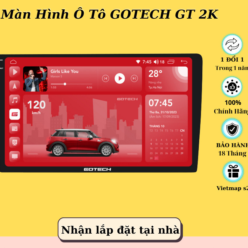 NEW 2026  Màn Hình Android Cho Ô TÔ GOTECH GT 2K