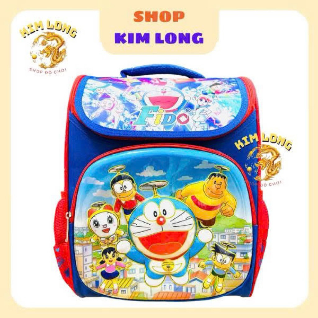 Ba lô - cặp học sinh siêu nhẹ chống gù lưng cho bé trai cấp 1 hình DOREMON nổi VSTYLE - HUDUY (Có sẵ