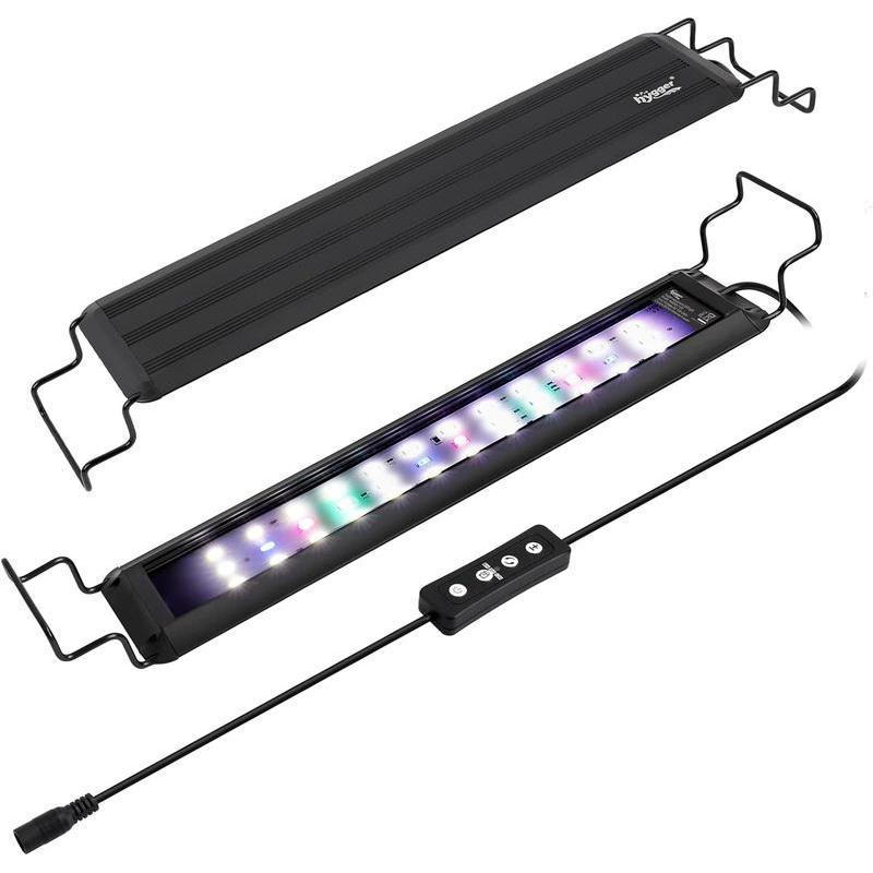 hygger Full Spectrum Aquarium LED Light with 10 Levels of Brightness, Blue Red Green LEDs,6H8H12H Ti