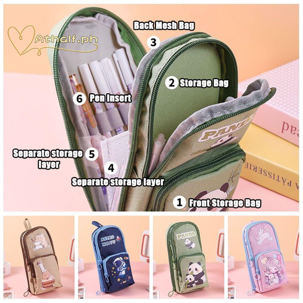 Túi đựng bút ATHALF, Back To School Capybara / Panda / Phi hành gia Bút chì, Túi đựng văn phòng phẩm