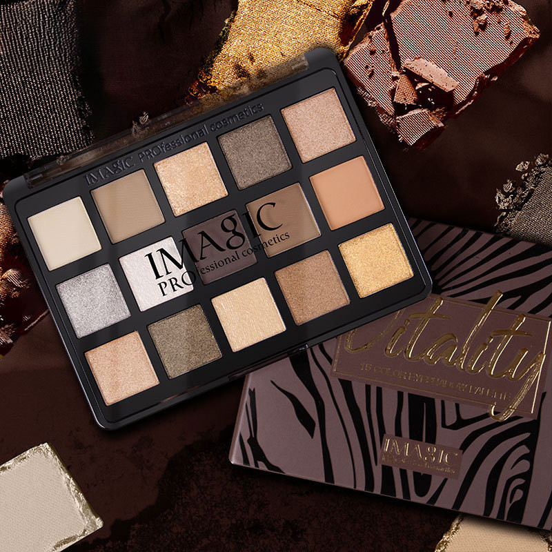 [Sẵn Sàng] Bảng Phấn Mắt IMAGIC 15 Màu Đất Cam Nâu Khói Màu Phân Cực Đèn Flash Cao Làm Trắng Phấn Mắ