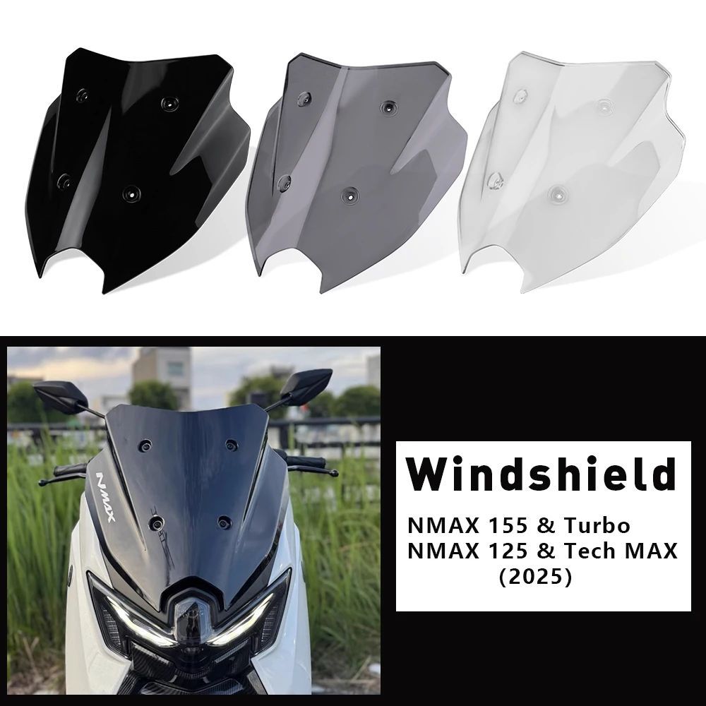 Mới NMAX 125 Kính Chắn Gió Cho Yamaha NMAX 125 / Tech MAX N MAX 155 / Turbo 2025- Phụ Kiện Kính Chắn