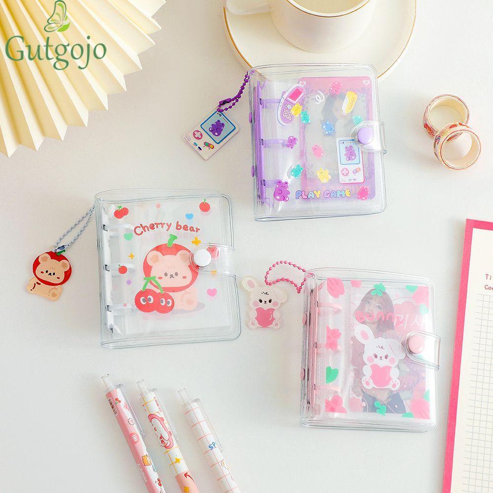 GUTGOJO Chất Kết Dính Notebook Kawaii Đồ Dùng Học Tập 3 Lỗ Mini Tạp Chí Planner Binder Ring Notebook