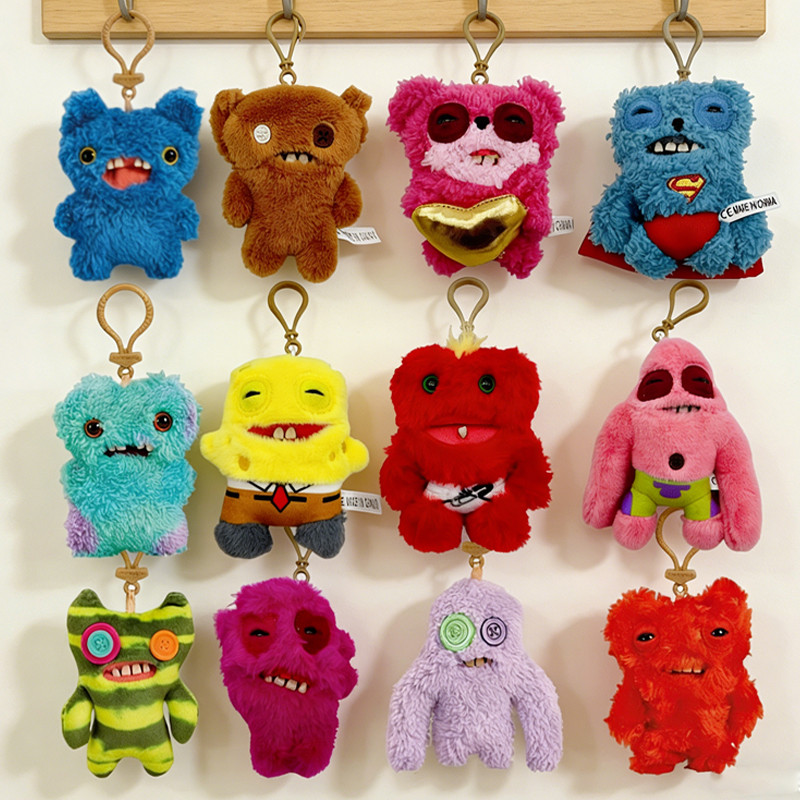 Ngộ nghĩnh Fuggler Răng Quái Vật Móc Khóa Xấu Xí Dễ Thương Spongebob Siêu Nhân Fuggler Búp Bê Nhồi B