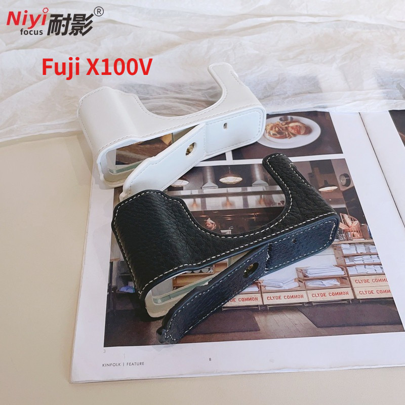 X100V Camera Da Đế Dành Cho Fuji X100V PU Nửa Bao Fujifilm X100 Mark 5 Nửa Vỏ