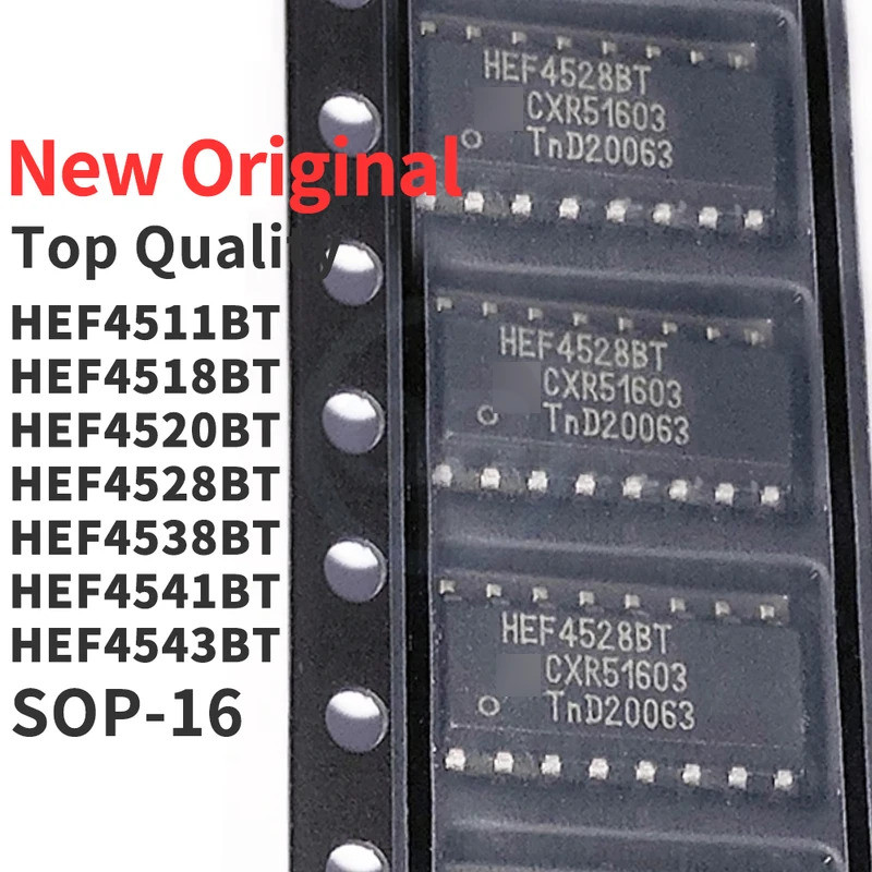 5 CHIẾC HEF4511BT HEF4518BT HEF4520BT HEF4528BT HEF4538BT HEF4541BT HEF4543BT SOP-16 chip mới ic
