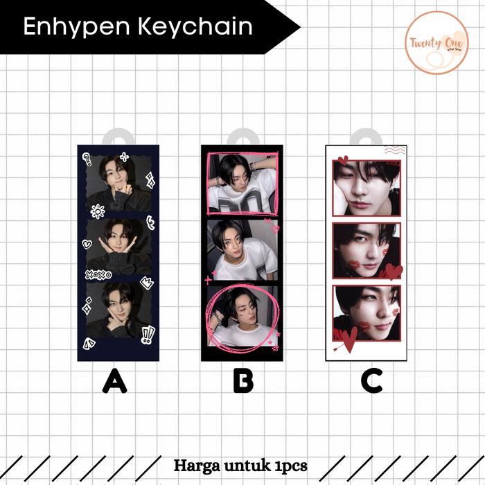 [BISA CUSTOM] Gantungan Kunci Photostrip Enhypen Member Foto Strip Keychain Keyring Akrilik Ganci - 